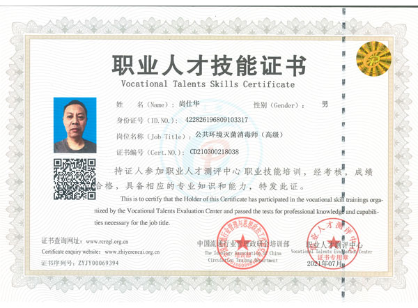 職業人才技能證書