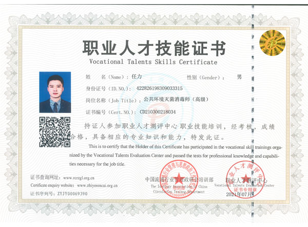職業人才技能證書