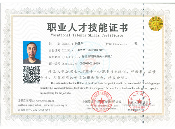 職業人才技能證書
